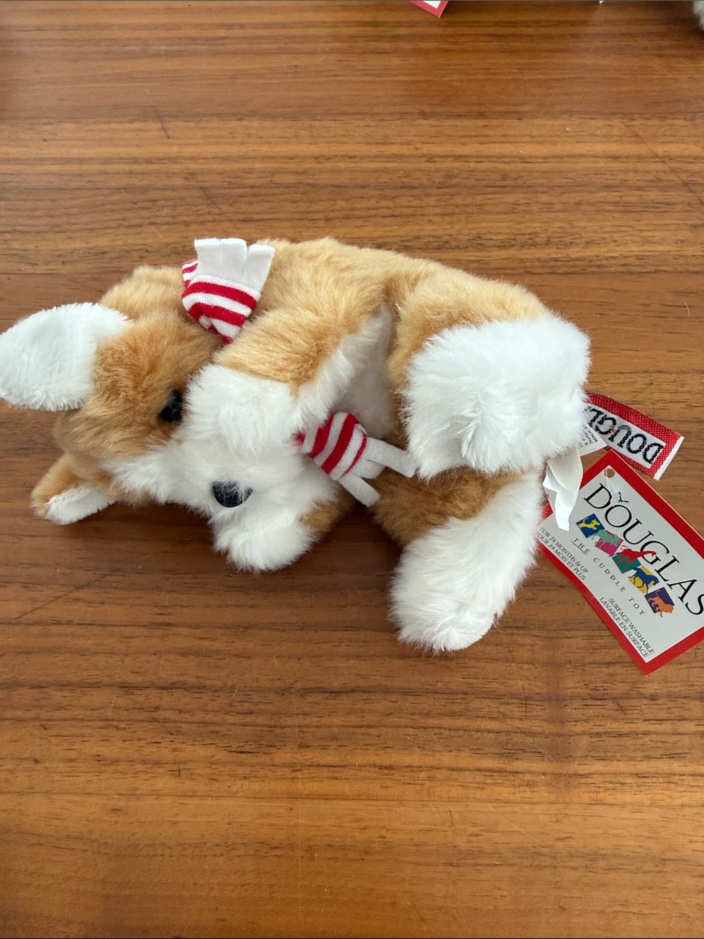 Douglas puppy Stuffed Animal with Red and White Scarf NWT